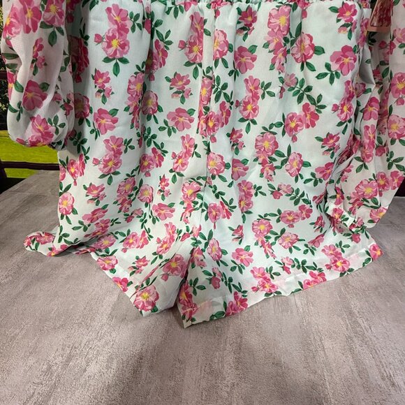 NWT BTWEEN Girl's Mint/Pink floral bodysuit - Size 12 - Picture 6 of 9